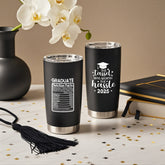 Personalized Graduation Tumbler | Funny Nutrition Facts & Inspirational Quote | Perfect Gift for Graduates